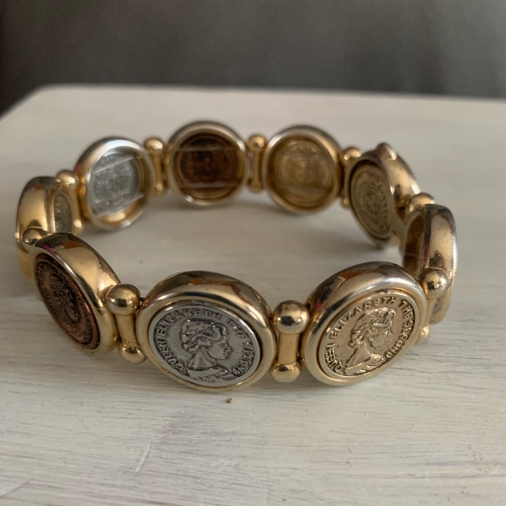 Queen Elizabeth II Tri Color Coin Style Bracelet